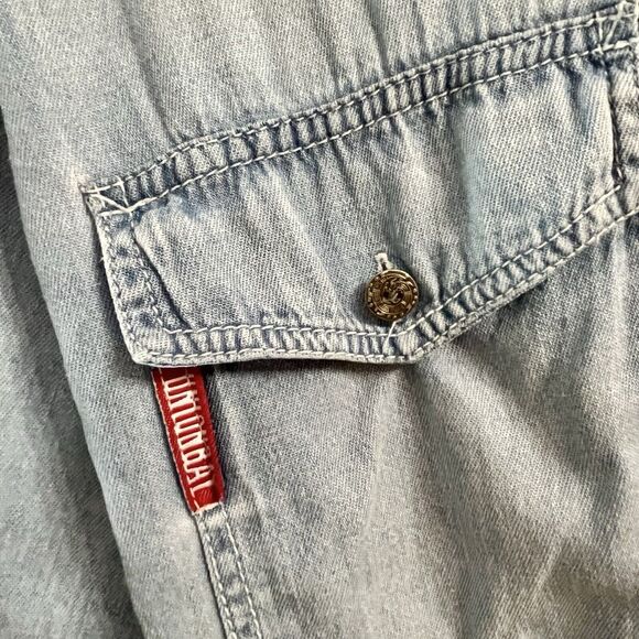 Vintage UNION BAY - Mens Denim Button Up Shirt 2 Front Pockets Size M Y2K - Picture 3 of 7